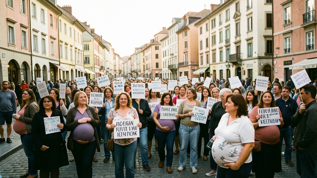 Madres de Nobol protestan por caos en vacunación infantil ante el Ministerio de Salud
