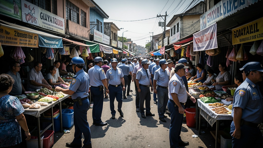 Policía del Guayas realizó 3.151 operativos para garantizar orden en el mercado central