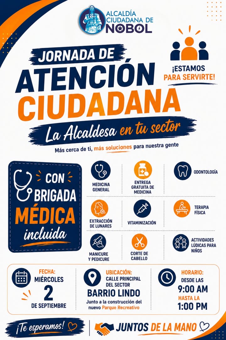 La Alcaldía de Nobol lleva servicios gratuitos y brigada médica a Barrio Lindo este miércoles