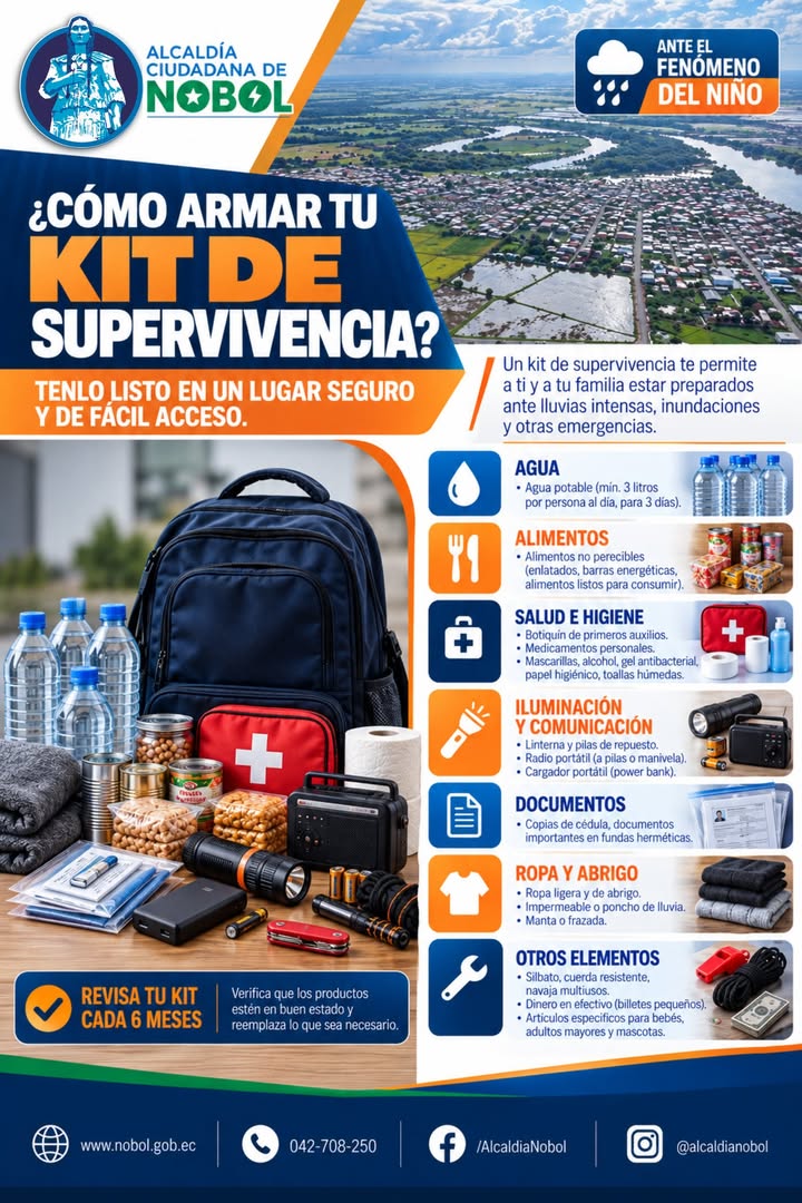 Alcaldía de Nobol alerta sobre el Fenómeno del Niño y recomienda kit de supervivencia