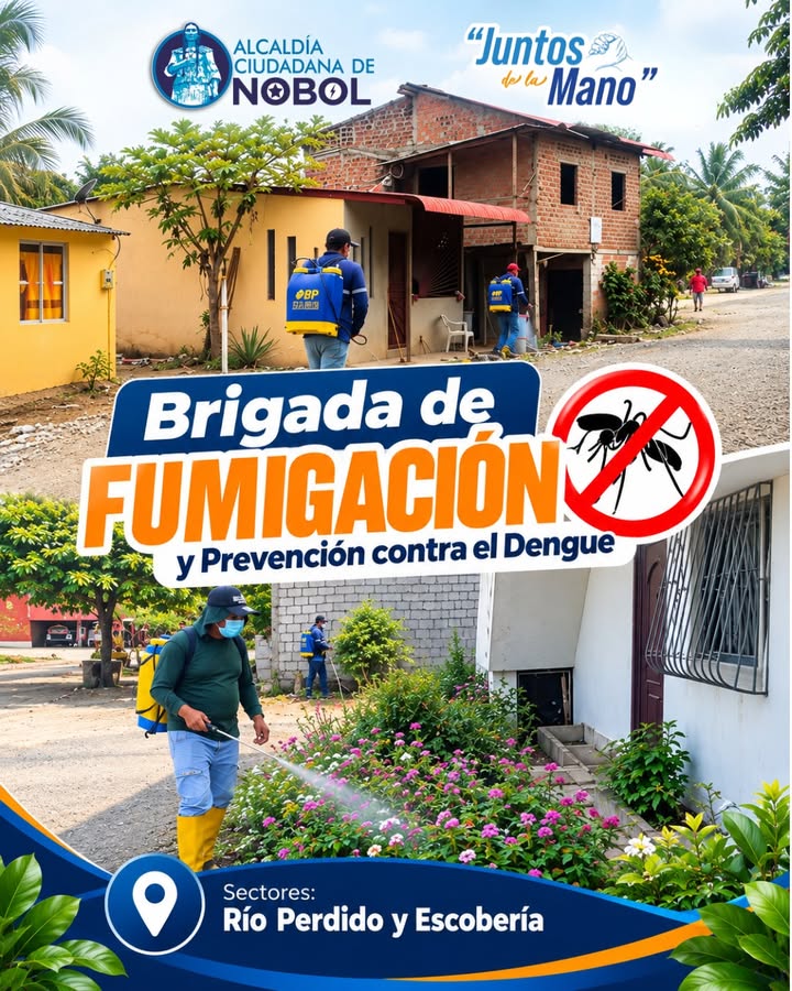 La Alcaldía de Nobol fumiga para prevenir el dengue y proteger a las familias