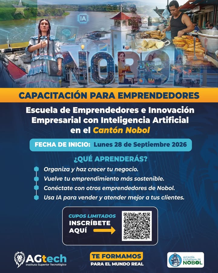 Alcaldía de Nobol y AGtech lanzan Escuela de Emprendedores con enfoque en Inteligencia Artificial