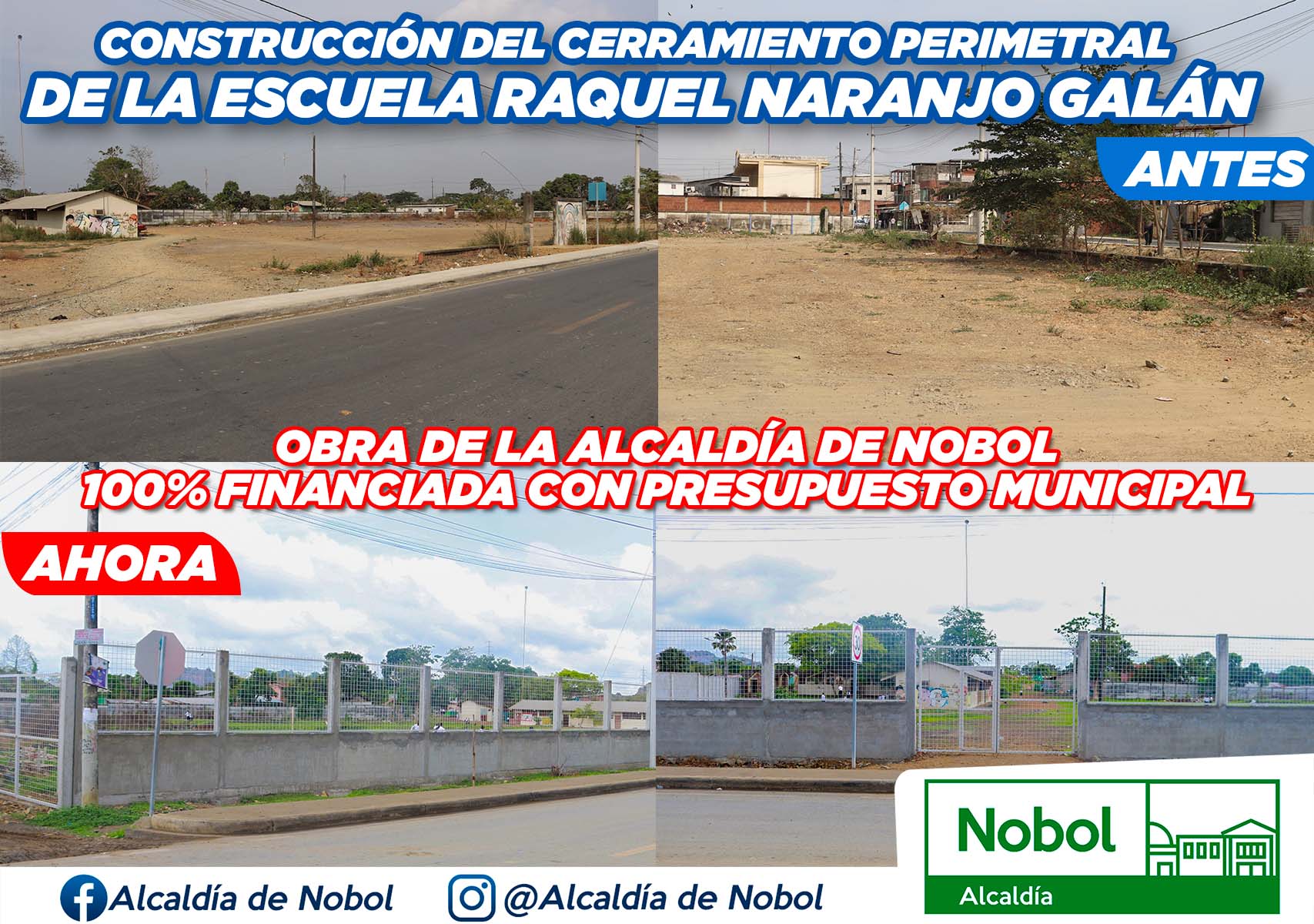 Alcaldía de Nobol cierra Escuela Raquel Naranjo con recursos propios